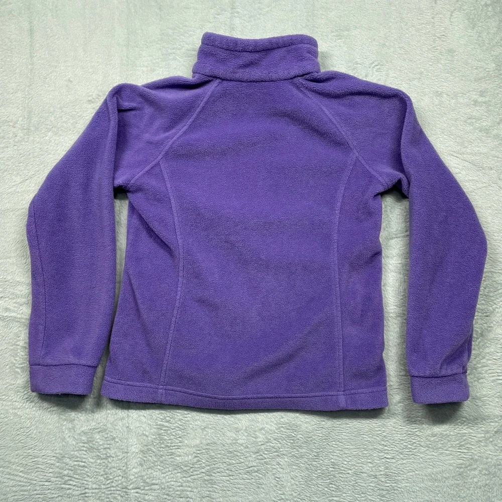 Set Of 2 Columbia Fleece Jacket & Hoodie Kids Size M 10/12 Purple‎ Teal Full Zip